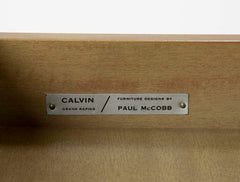 Travertine Top Mahogany Side Table Designed by Paul McCobb