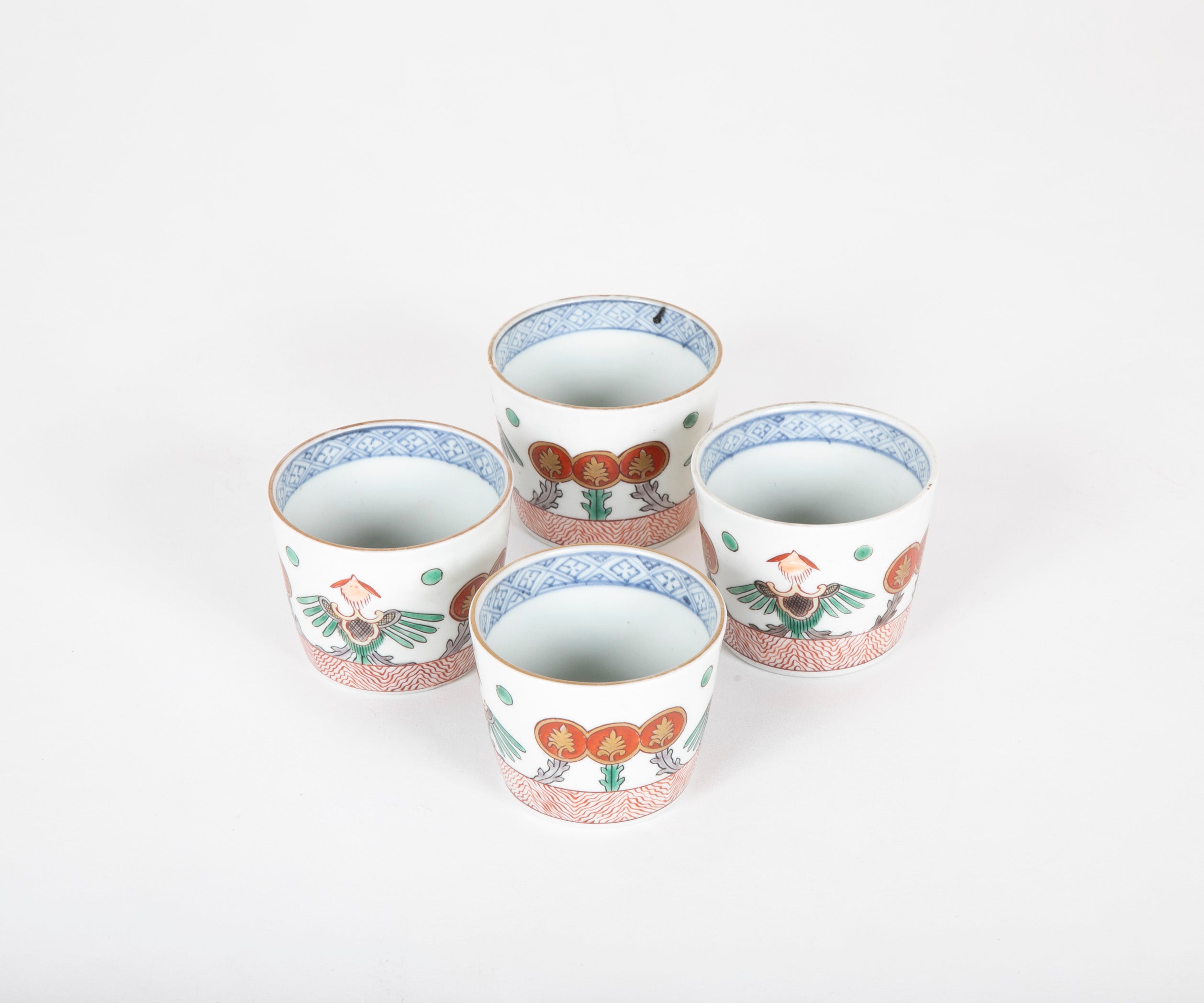 Four 19th Century Japanese Phoenix Tea Cups