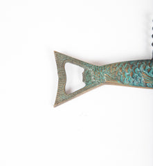 A Brass Bottle & Wine Opener in Shape of a Fish