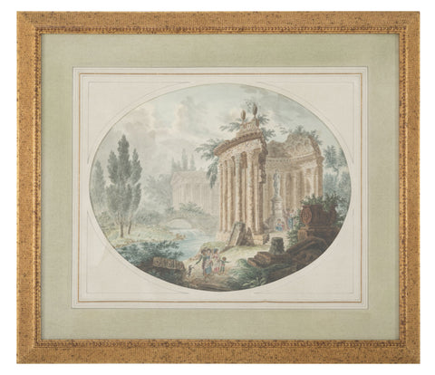 18th Century Italian"Capriccio" Watercolor