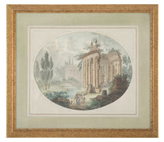 18th Century Italian"Capriccio" Watercolor
