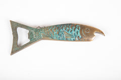 A Brass Bottle & Wine Opener in Shape of a Fish