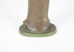 Mid-Century Japanese Bronze Samurai Signed Zhi Yi Zuo