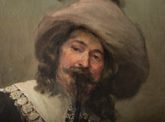 Oil on Canvas of a Cavalier, Signed Maztiga