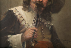Oil on Canvas of a Cavalier, Signed Maztiga