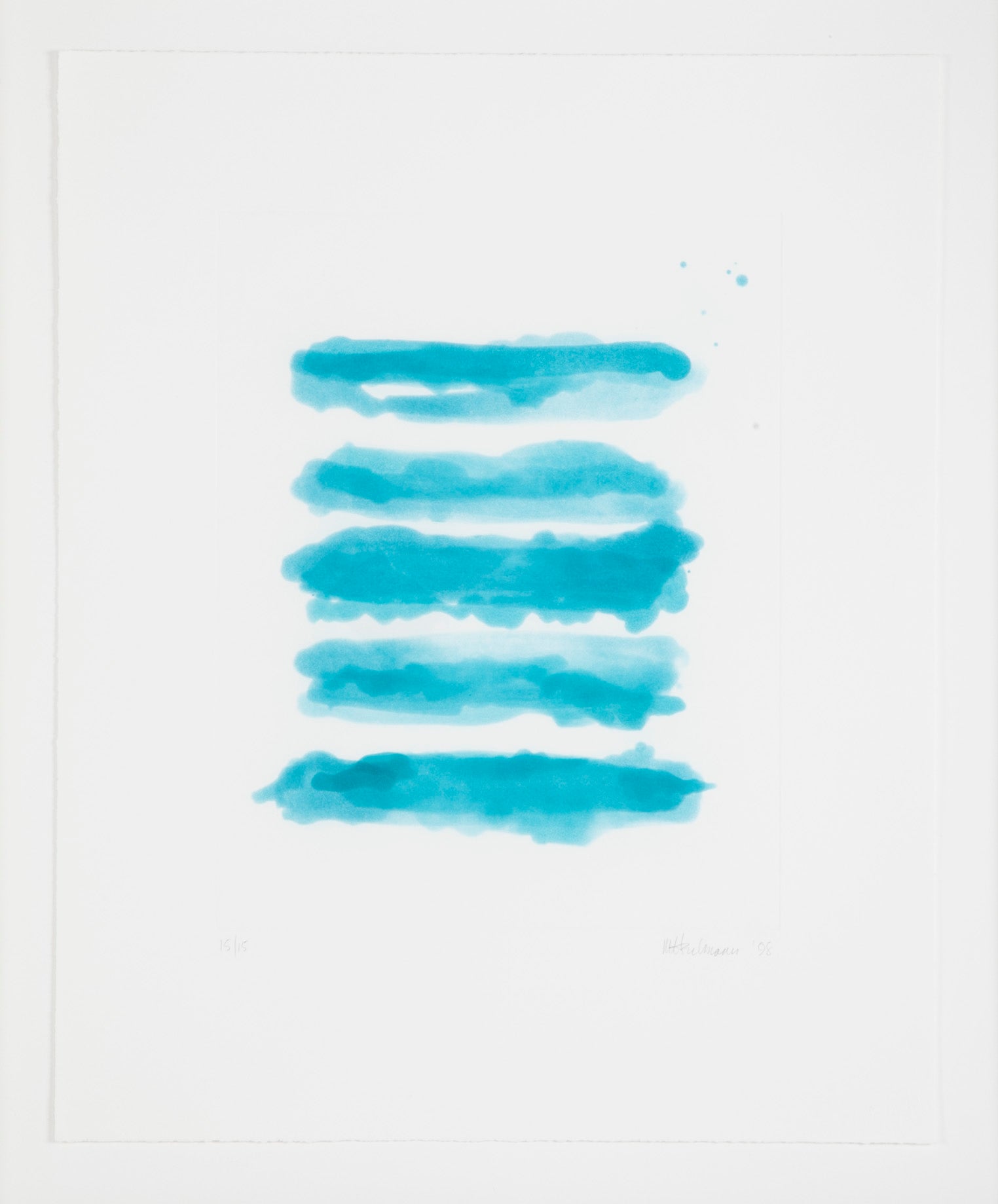 "Ocean" Aquatint in Colors on Wove Paper by Mary Heilmann