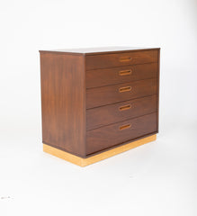 Pair of Leather and Walnut Chests Designed by Edward Wormley for Dunbar