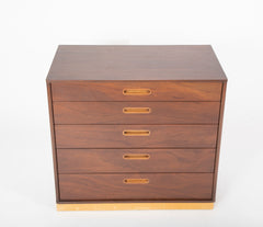 Pair of Leather and Walnut Chests Designed by Edward Wormley for Dunbar