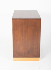 Pair of Leather and Walnut Chests Designed by Edward Wormley for Dunbar