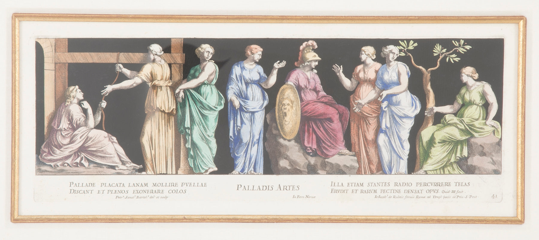Set of Three Italian Hand Colored Engravings by Bartoli