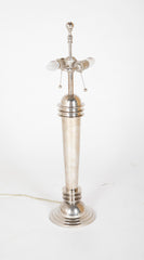 Pair of Frederick Cooper Chrome "Atomic" Lamps with Original Shades