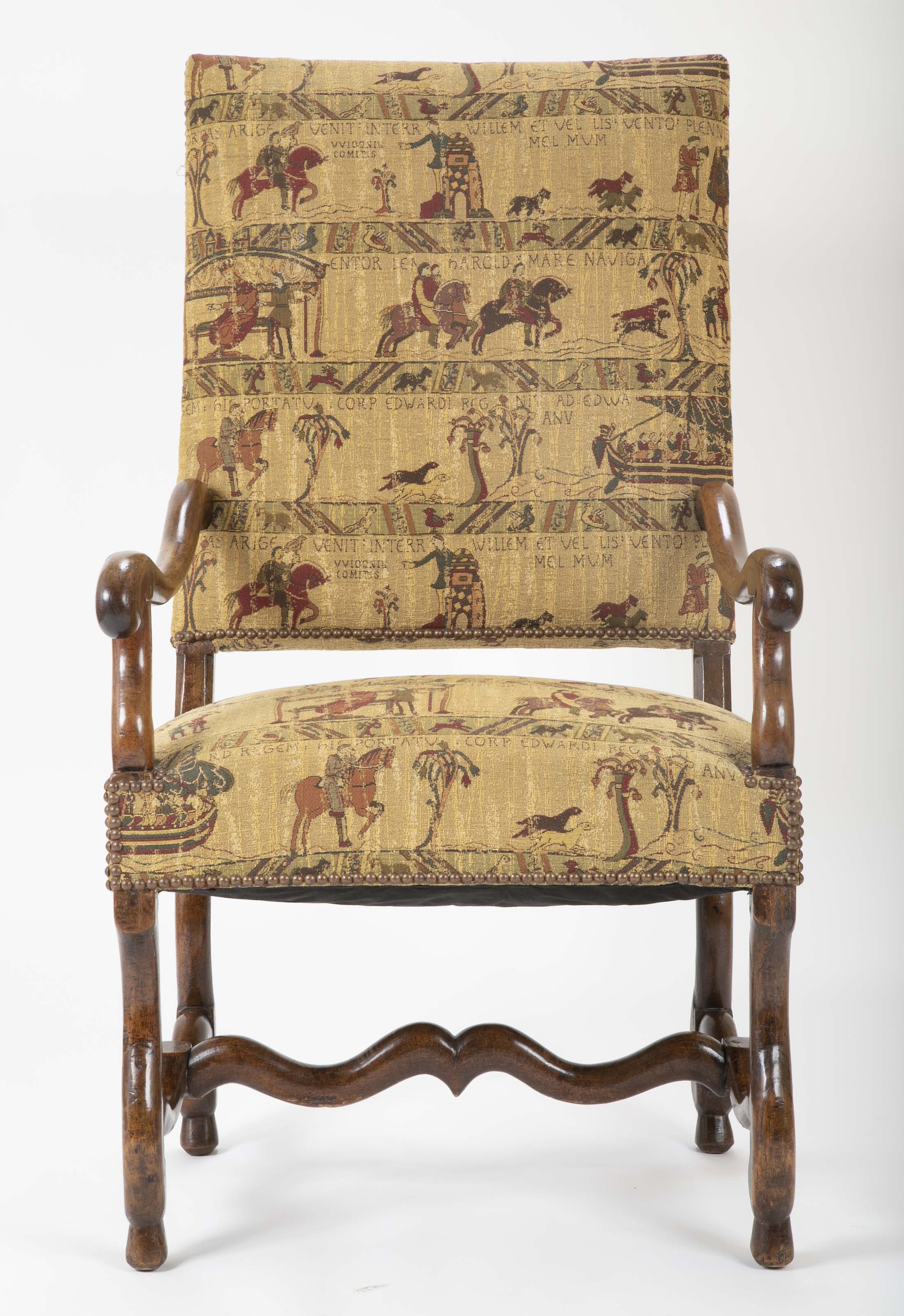 A French Louis XIII Style Walnut Arm Chair