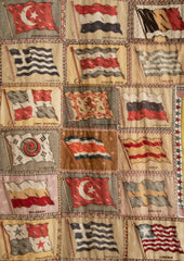 Wall Hanging Composed of Painted Felt Flags