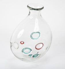 Clear Murano Glass Vase with Bubble Shapes in the Manner of Alfedo Barbini