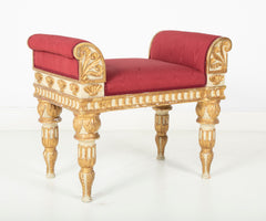 Painted & Gilt Bench Made in the Style of a Gianni Versace Estate Bench