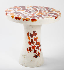 Agate Inlaid Marble Cocktail Table