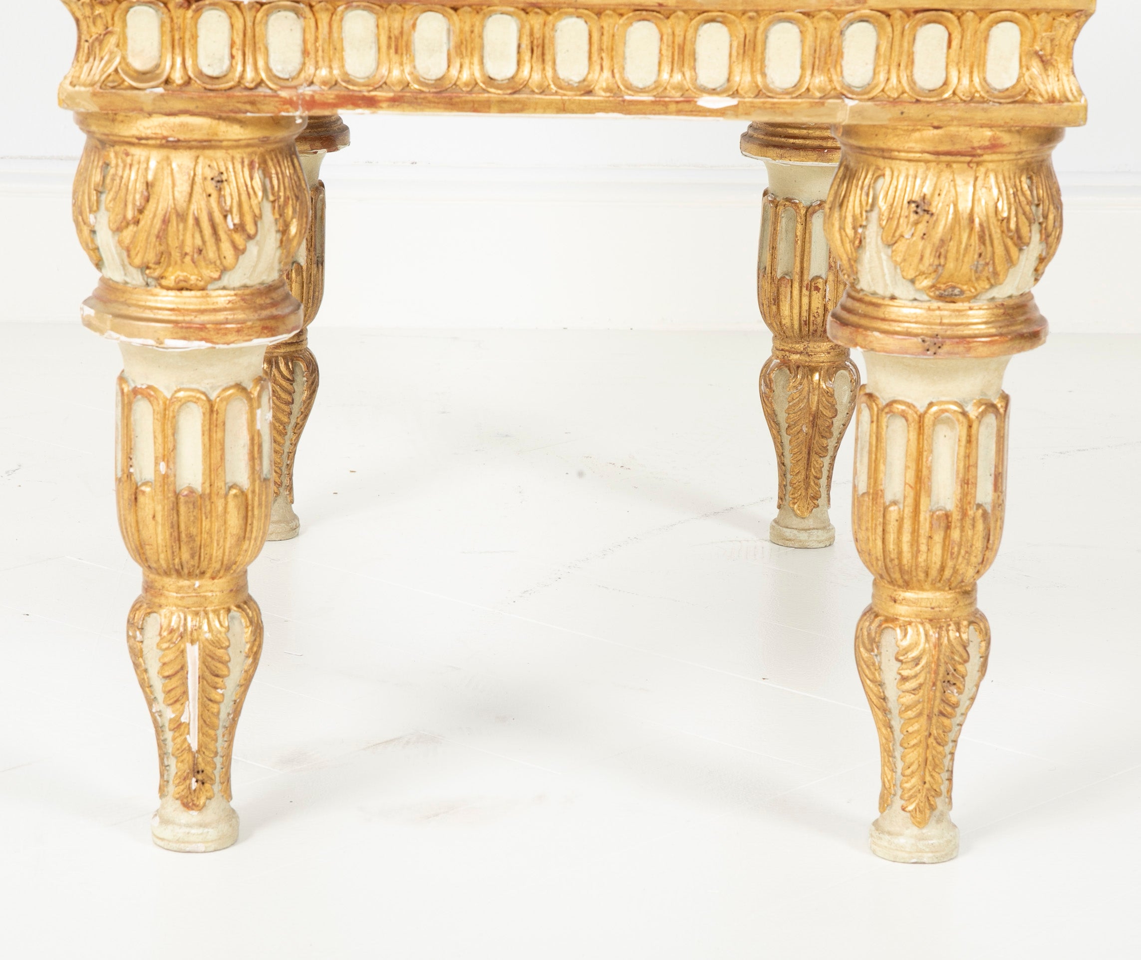 Painted & Gilt Bench Made in the Style of a Gianni Versace Estate Bench