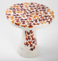 Agate Inlaid Marble Cocktail Table