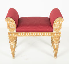 Painted & Gilt Bench Made in the Style of a Gianni Versace Estate Bench