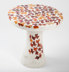 Agate Inlaid Marble Cocktail Table