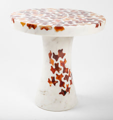 Agate Inlaid Marble Cocktail Table