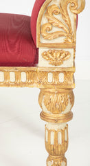 Painted & Gilt Bench Made in the Style of a Gianni Versace Estate Bench