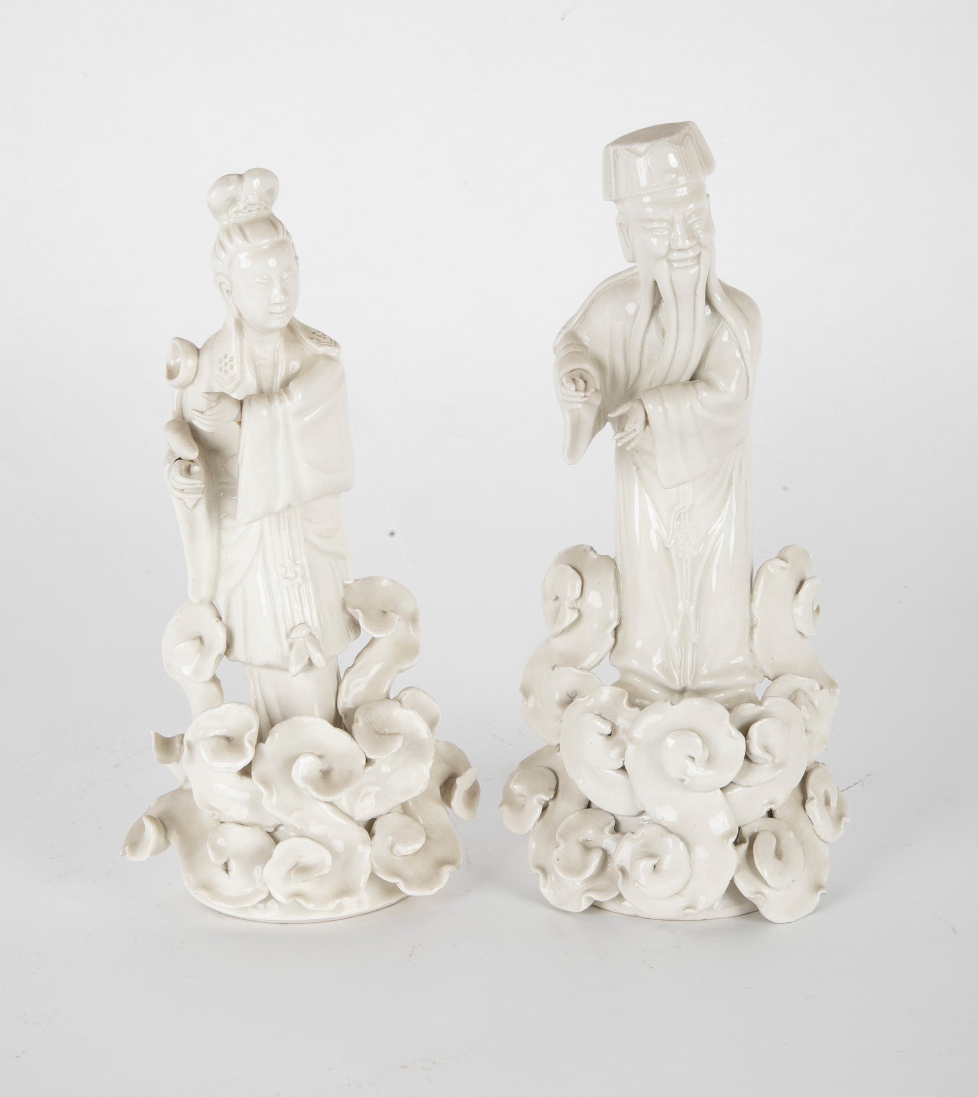 A Pair of Early 20th Century Chinese Blanc de Chine Figures
