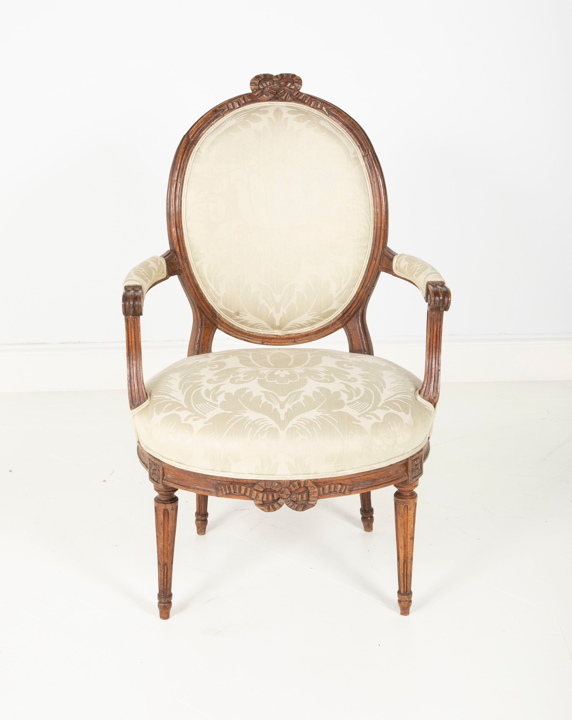 Pair of Louis XVI  Period Oval Back Fauteuil
