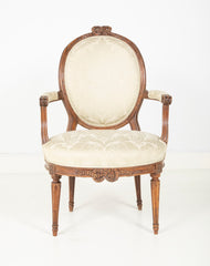 Pair of Louis XVI  Period Oval Back Fauteuil
