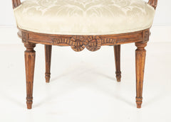 Pair of Louis XVI  Period Oval Back Fauteuil