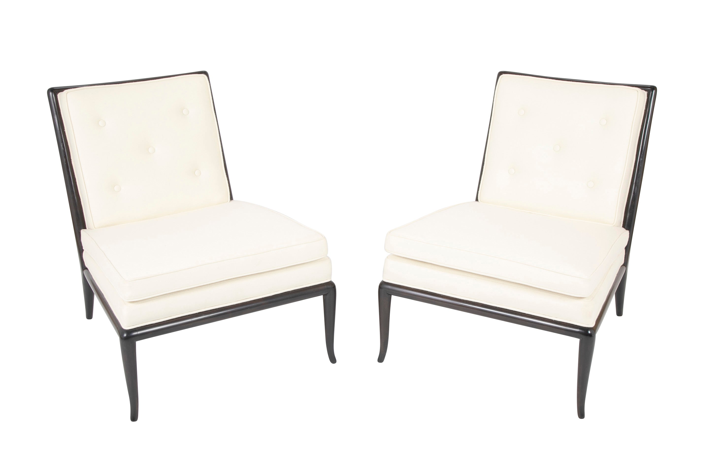 Pair of Ebonized Robsjohn-Gibbings Slipper Chairs