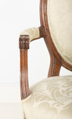 Pair of Louis XVI  Period Oval Back Fauteuil