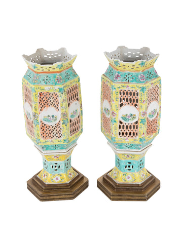An Early 20th Century Pair of Chinese Porcelain Lanterns