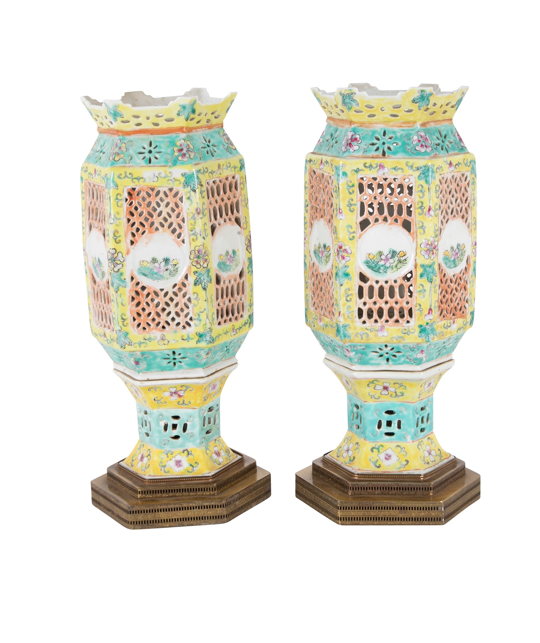 An Early 20th Century Pair of Chinese Porcelain Lanterns