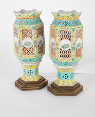 An Early 20th Century Pair of Chinese Porcelain Lanterns