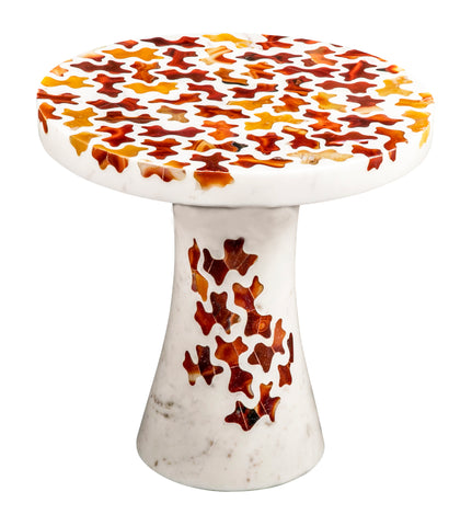 Agate Inlaid Marble Cocktail Table