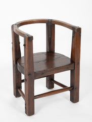 A 19th Century Continental Oak Iron Bound Tub Chair