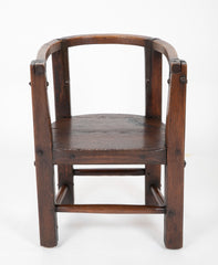 A 19th Century Continental Oak Iron Bound Tub Chair