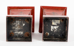 Pair of French Scarlet Tole Peinte Cachepots