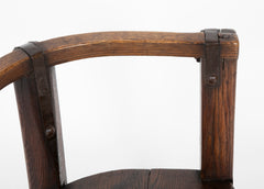 A 19th Century Continental Oak Iron Bound Tub Chair