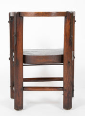 A 19th Century Continental Oak Iron Bound Tub Chair