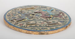 Glazed Persian Ceramic Rondel with Archers on Horseback