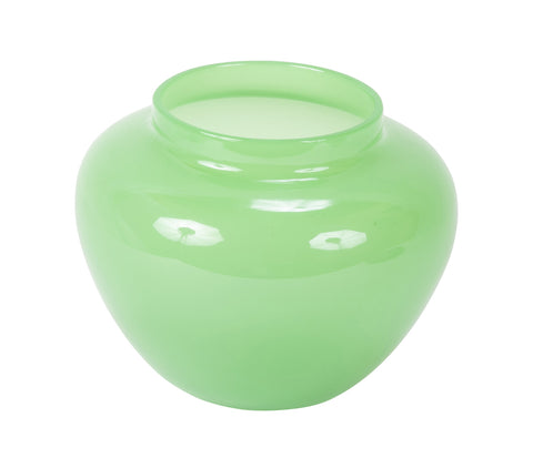 Steuben Green Vase with Stand Up Rim