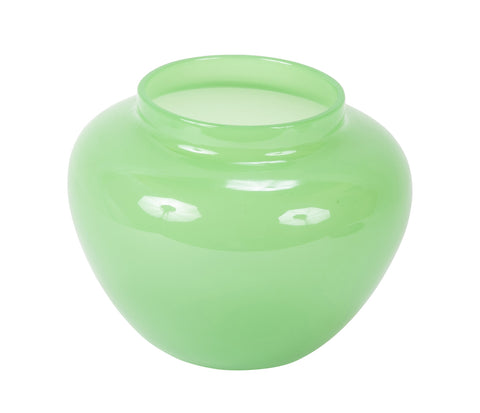 Steuben Green Vase with Stand Up Rim