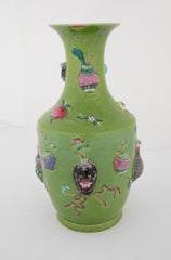 Pair of Very Good Quality Chinese Vases with Relief Decoration