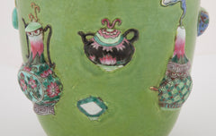 Pair of Very Good Quality Chinese Vases with Relief Decoration