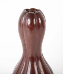 Delicate Lobed Double Gourd Shaped Japanese Bronze Vase