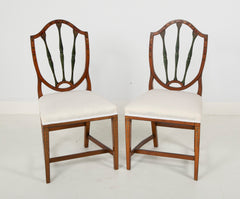 Pair of Edwardian Painted Satinwood Side Chairs