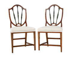 Pair of Edwardian Painted Satinwood Side Chairs