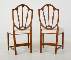 Pair of Edwardian Painted Satinwood Side Chairs